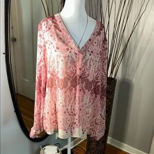 Rose & Olive Pink Puff Sleeve Blouse